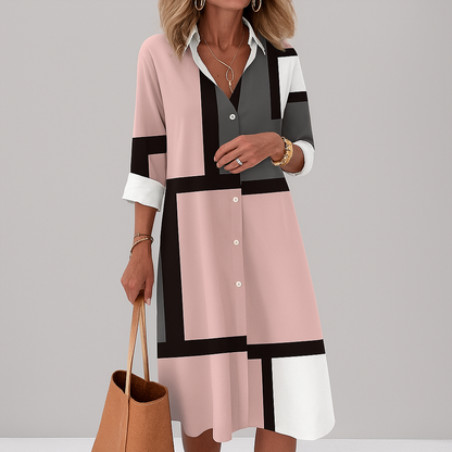 Women's Geometric Print Shirt Dress