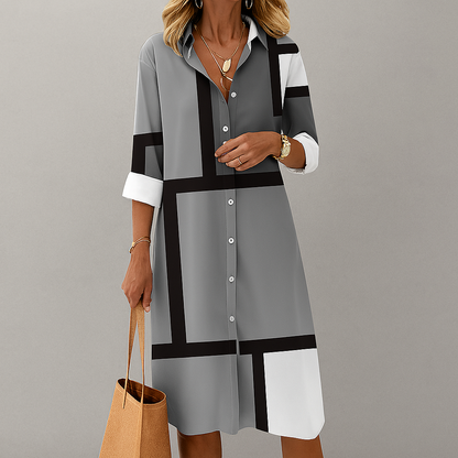 Women's Geometric Print Shirt Dress