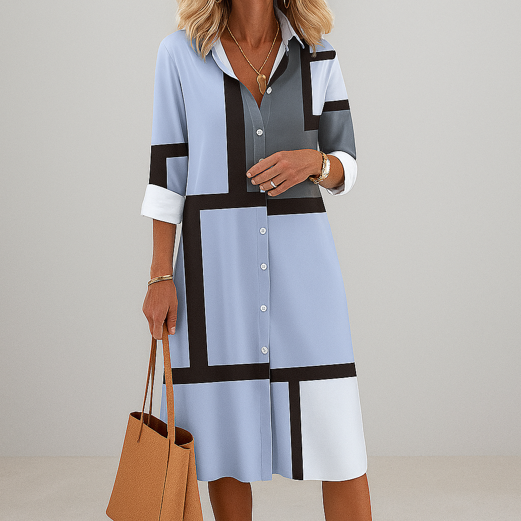 Women's Geometric Print Shirt Dress