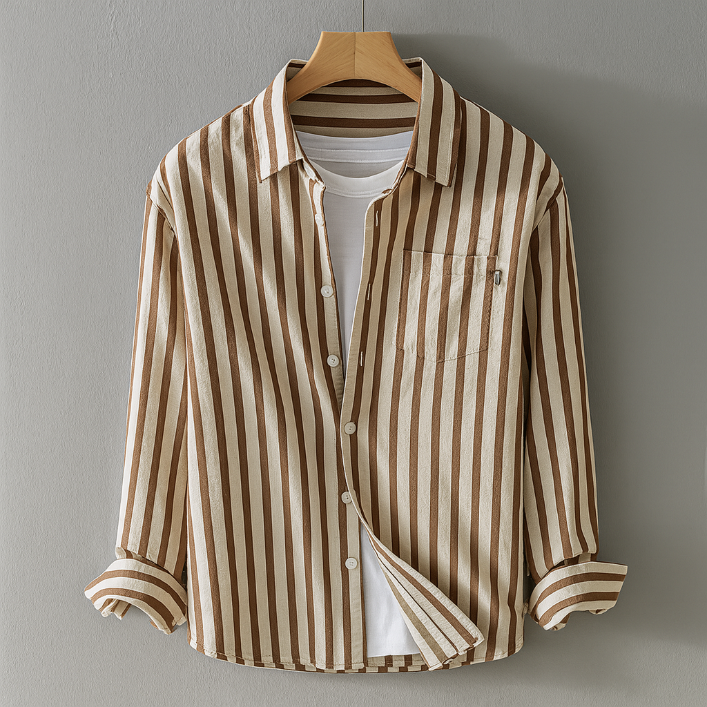 Men's Casual Long Sleeve Shirt With Chest Pocket