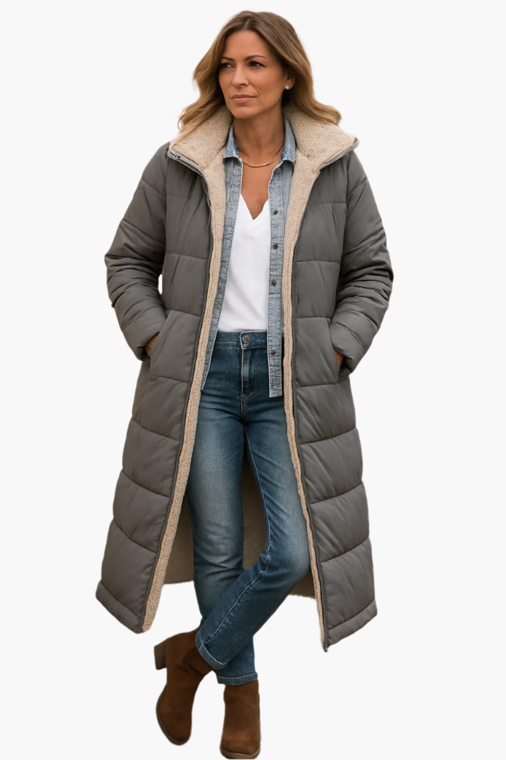 Warm Women's Lightweight Down Puffer Coat