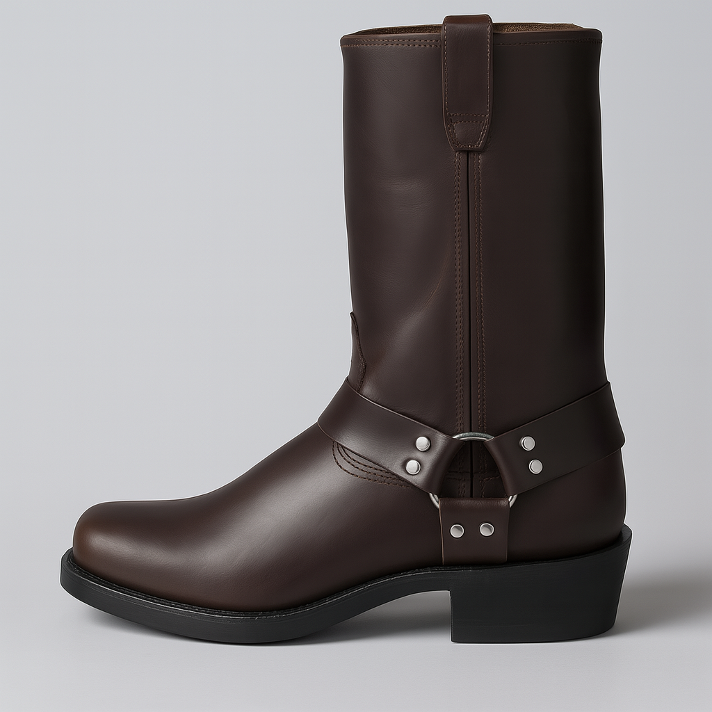 Women's Vintage Cowboy Boots Durable Leather Brown