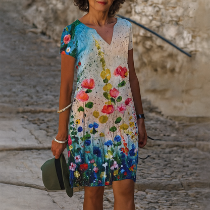 Women's V Neck Casual Dress - VibreMode