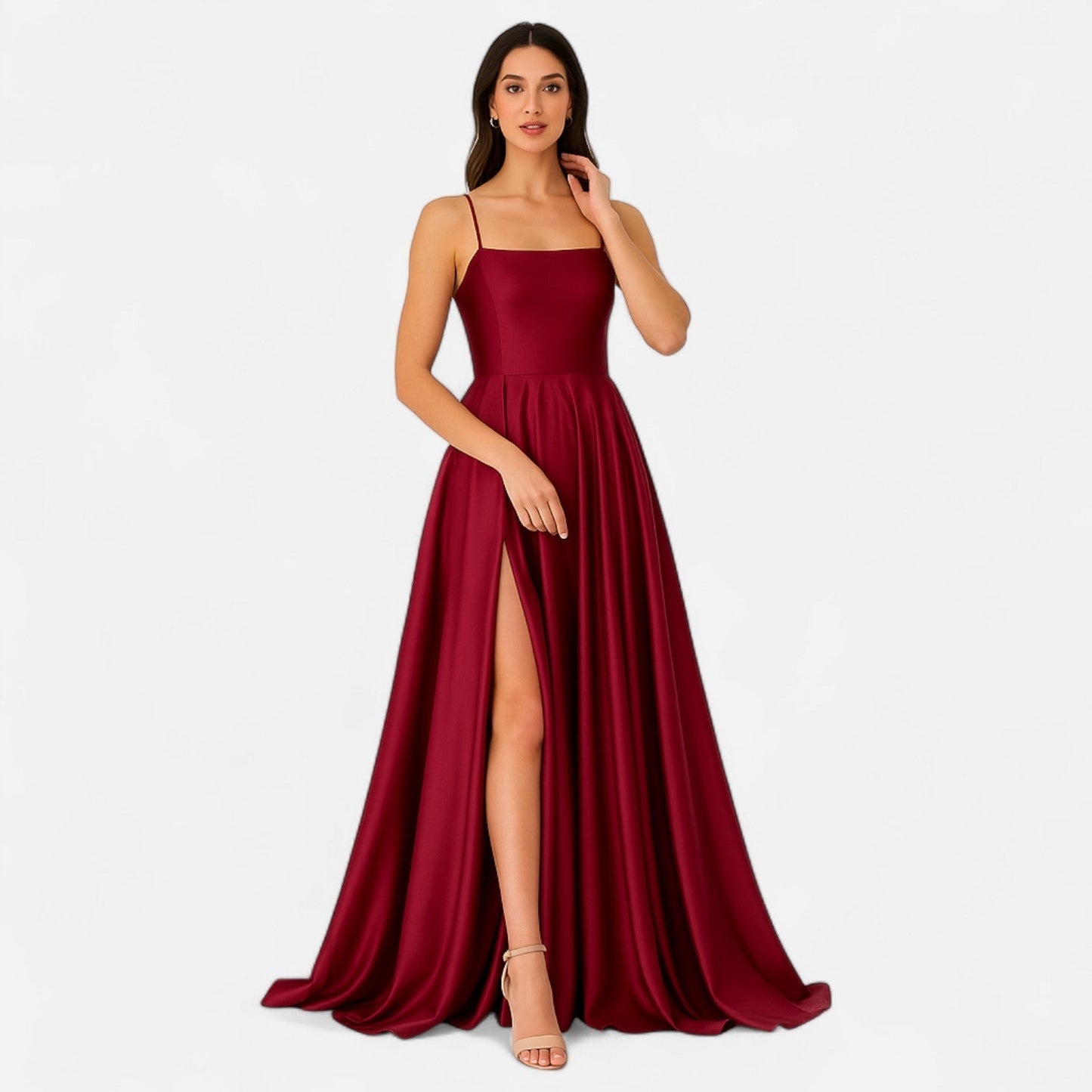 Elegant Satin Split Maxi Dress for Women