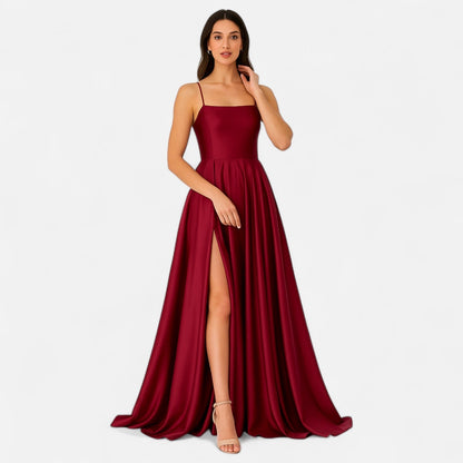 Elegant Satin Split Maxi Dress for Women