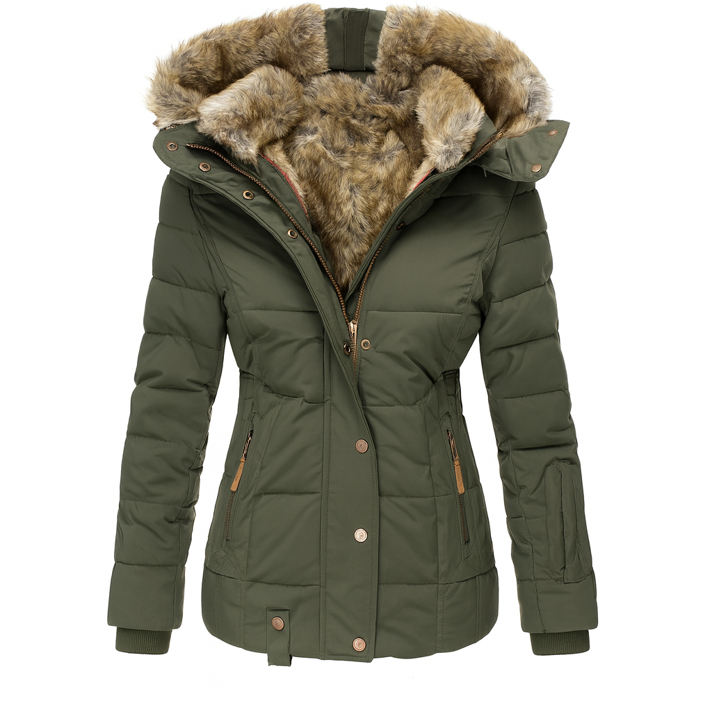 Women's Fur Hooded Parka Jacket