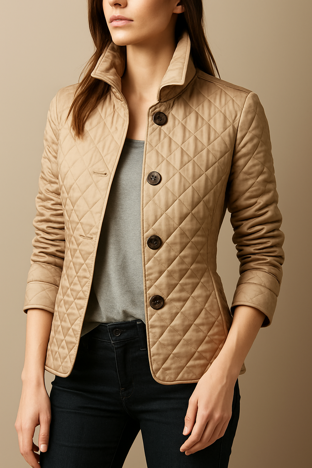 Women's Quilted Button Jacket