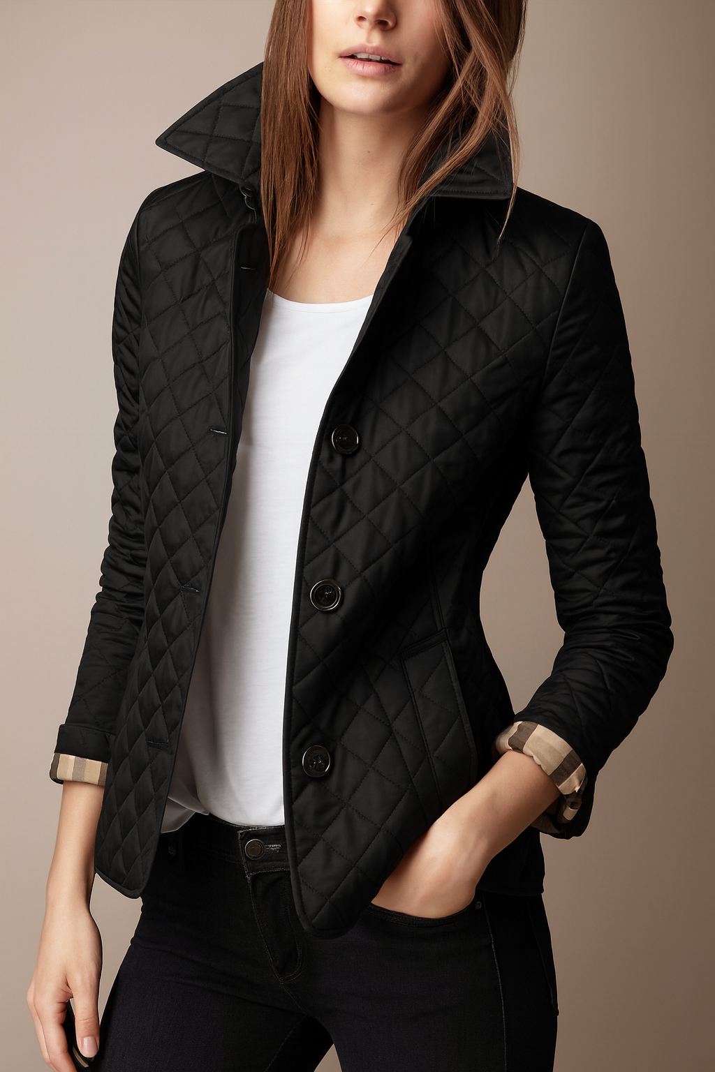 Women's Quilted Button Jacket