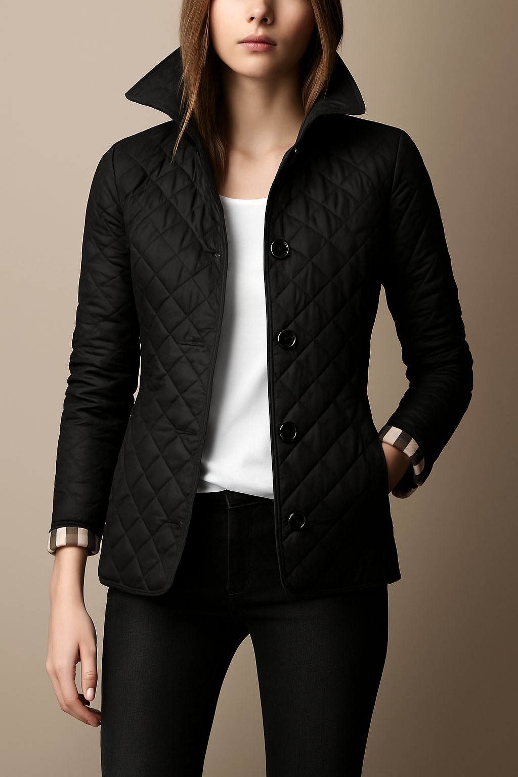 Women's Quilted Button Jacket