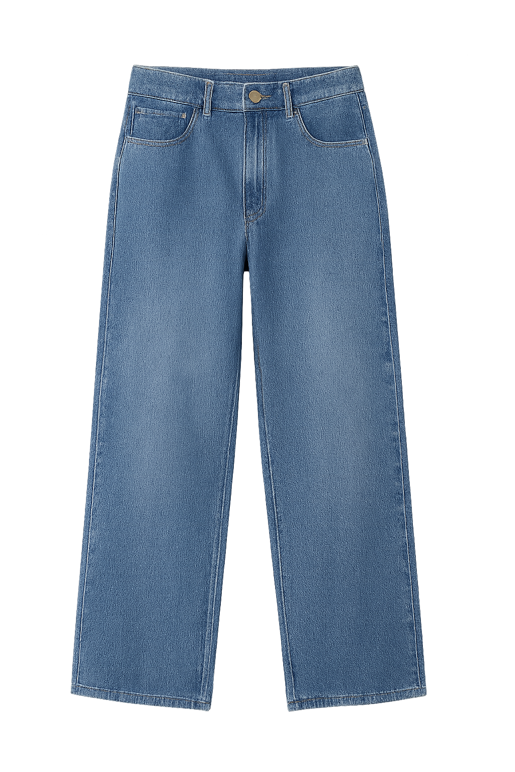 Women's Light Blue Wide Leg Jeans Relaxed Fit Denim