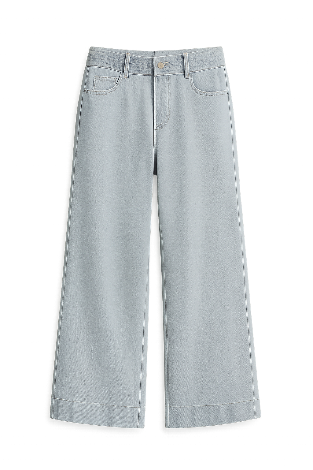 Women's Wide Leg Denim Trousers Braided Twist Blue