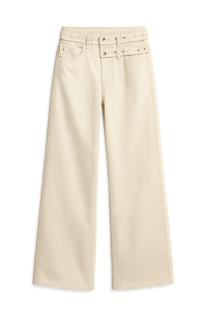 Women's Mid Rise Wide Leg Jeans Relaxed Fit Blue