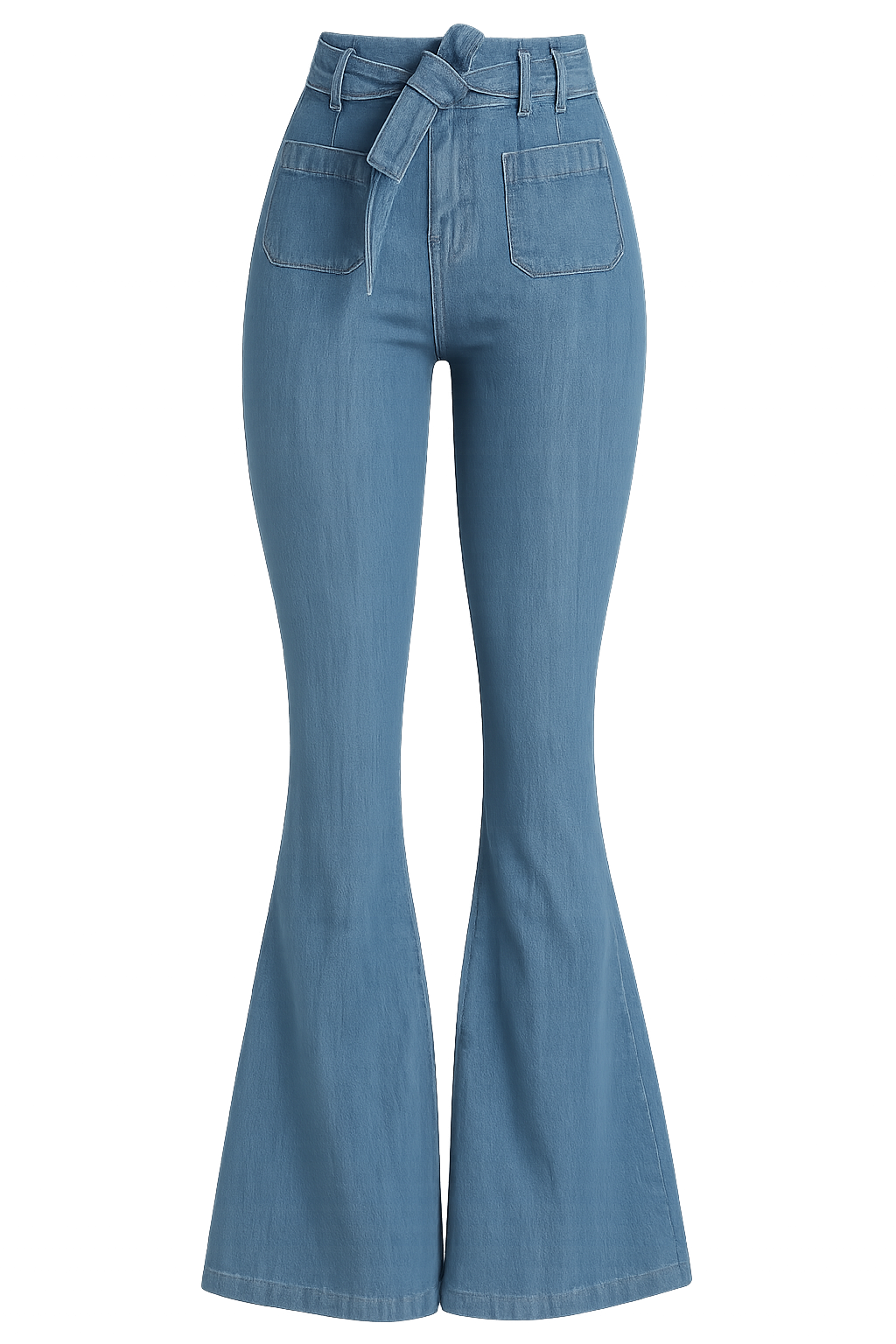 Women's High Waist Flare Jeans Slim Fit Dark Blue