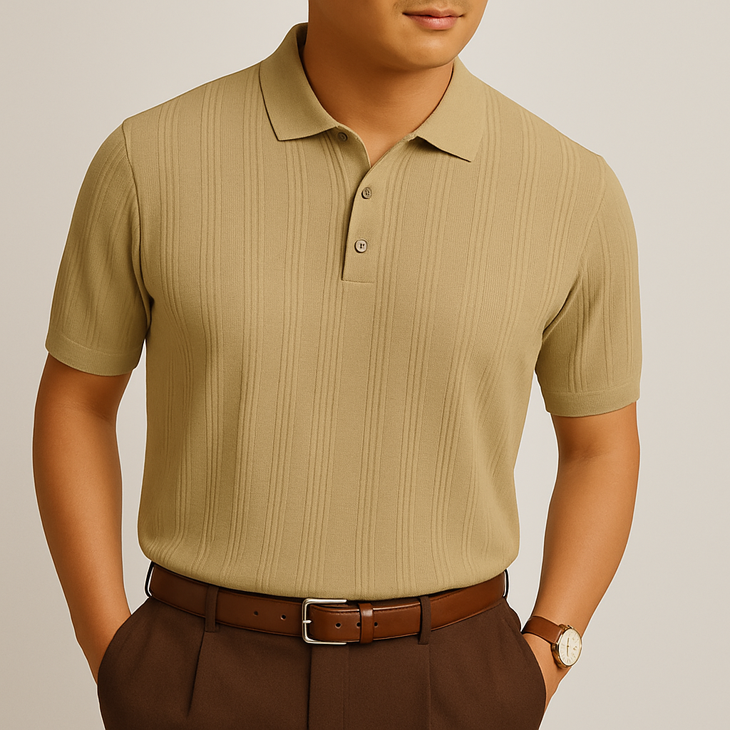 Men's Retro Knitted Polo Shirt