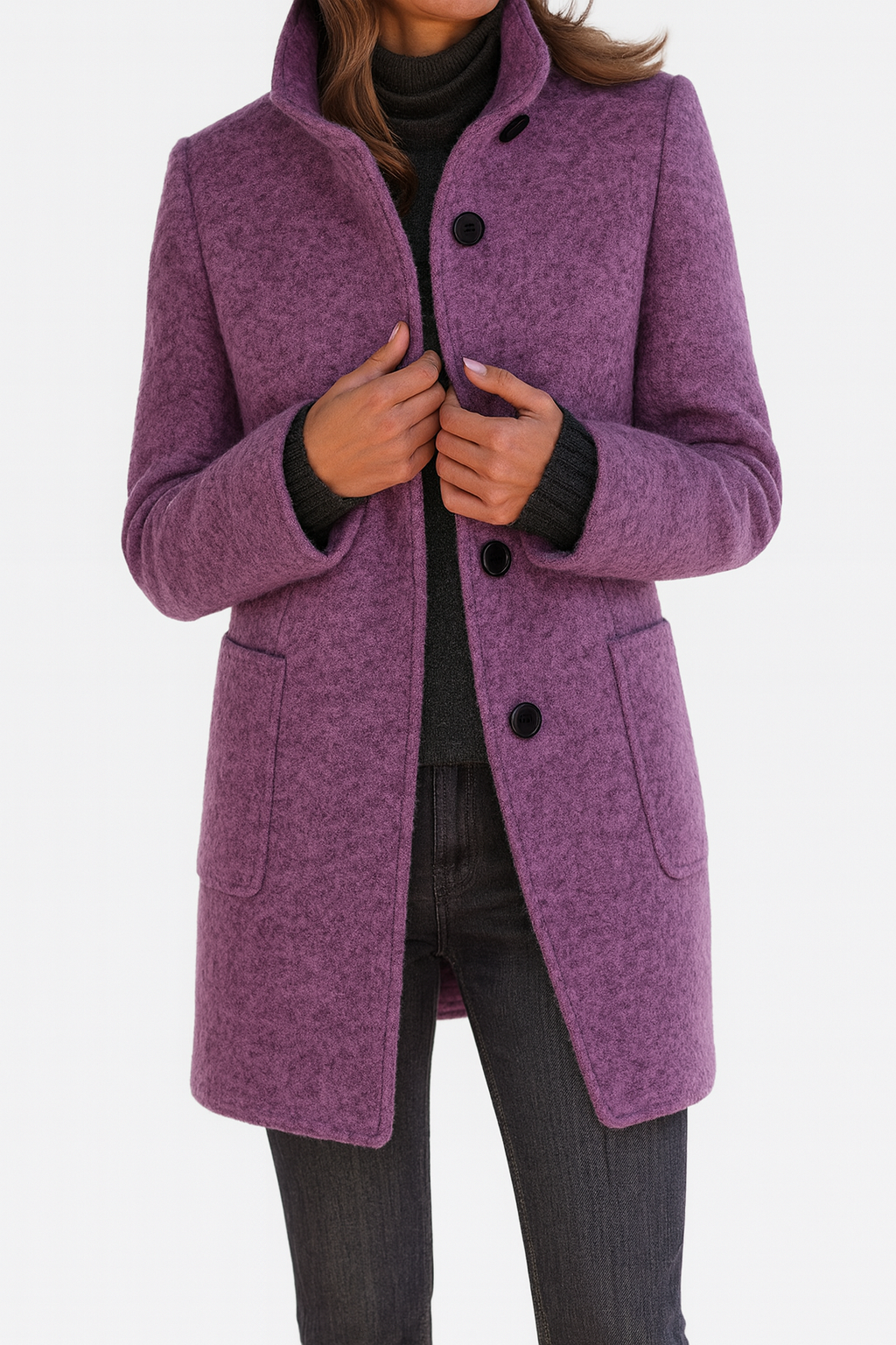 Women's Mid-Length Button Coat