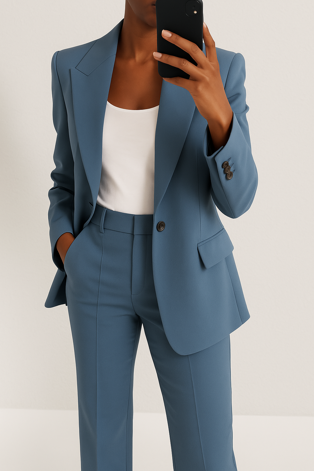 Warm Women's Fitted Blazer Pant Suit - VibreMode