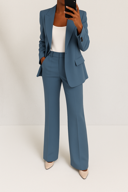 Warm Women's Fitted Blazer Pant Suit