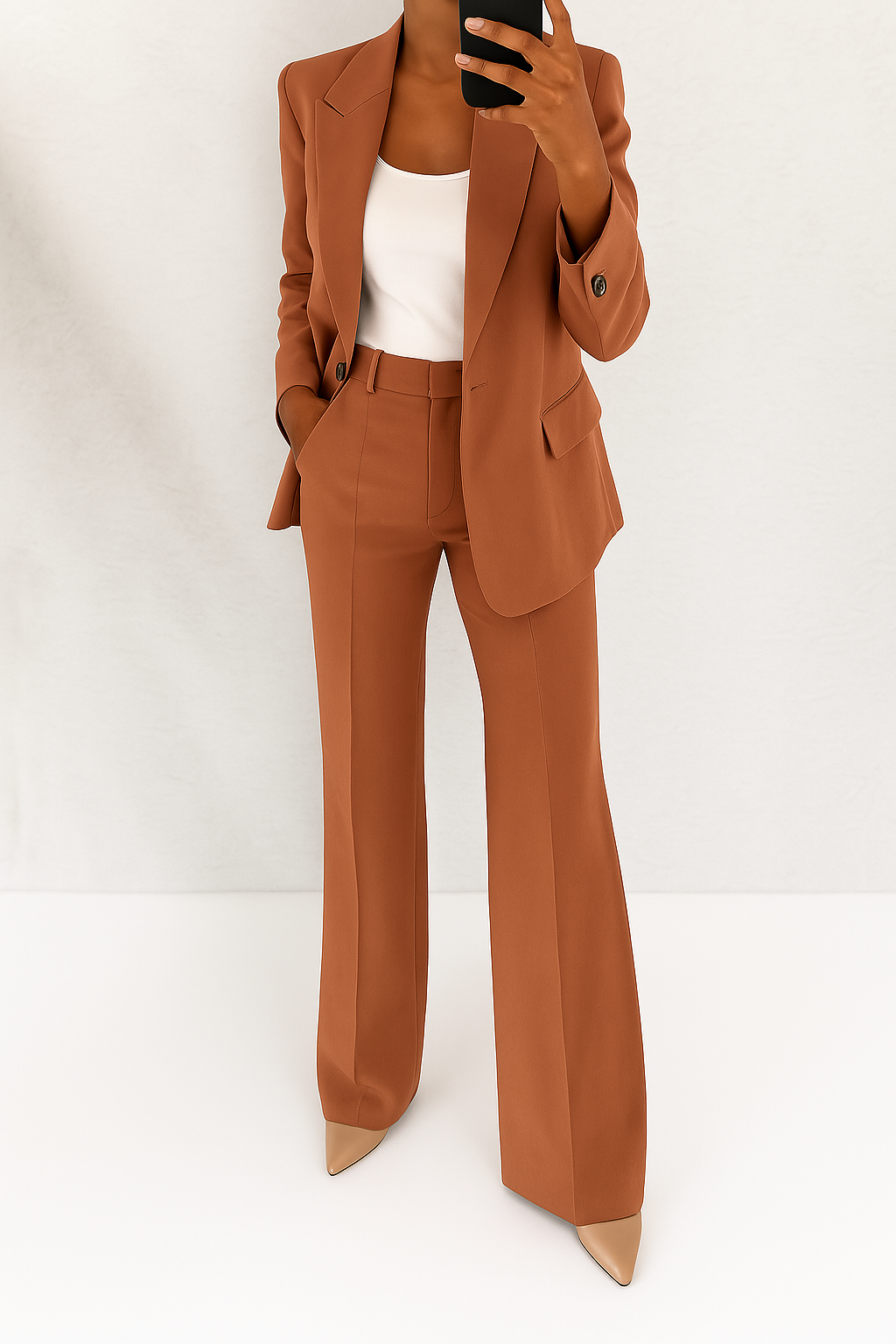 Warm Women's Fitted Blazer Pant Suit