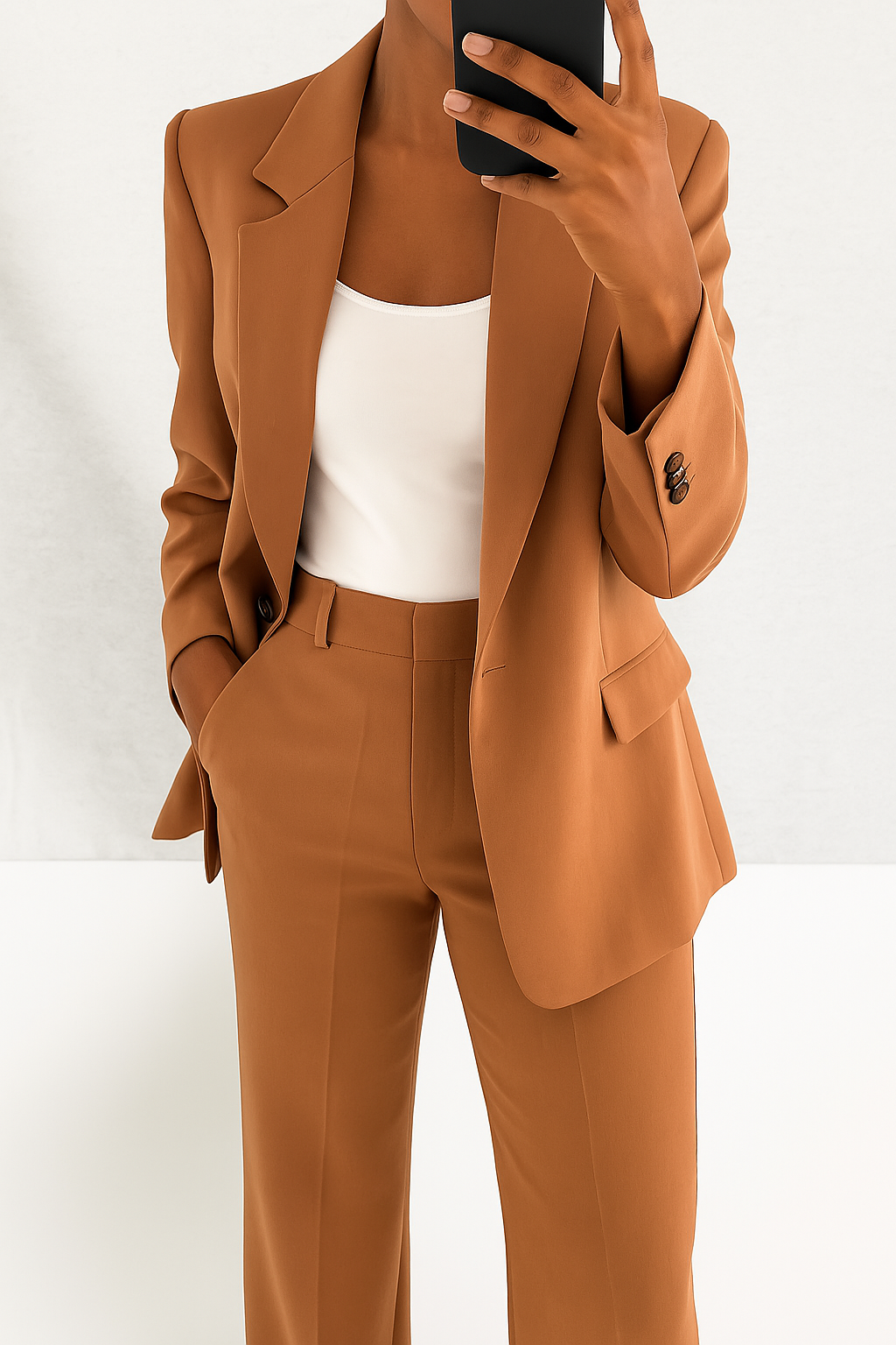 Warm Women's Fitted Blazer Pant Suit