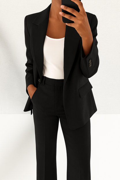 Warm Women's Fitted Blazer Pant Suit