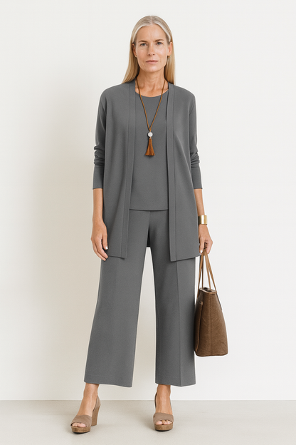 Comfy 3-Piece Cardigan Set for Women - VibreMode