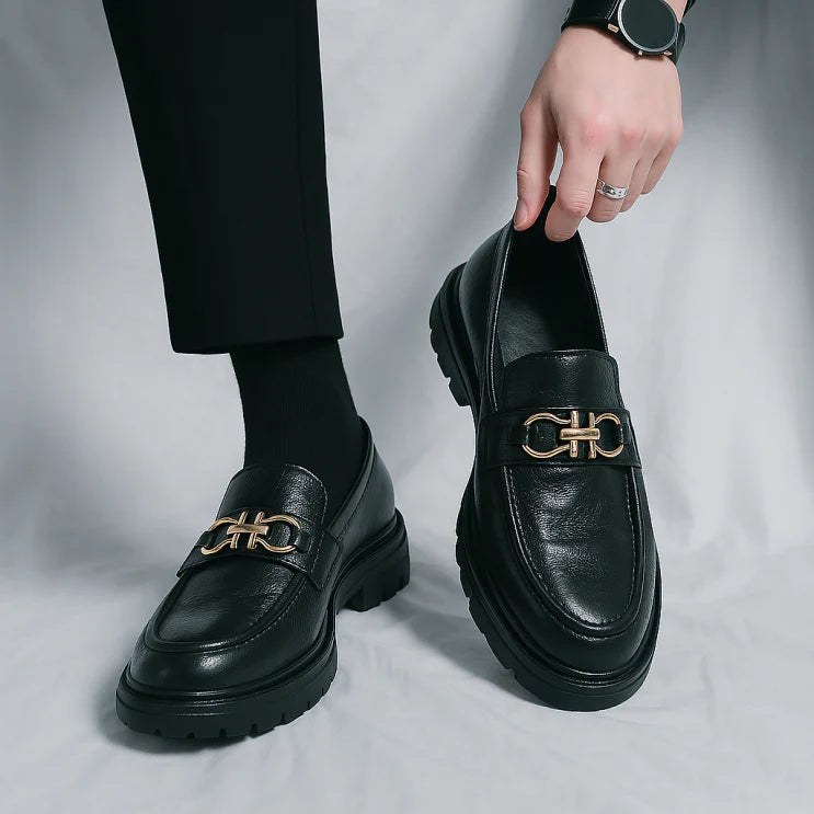 Classic Mens Leather Slip On Shoes - VibreMode