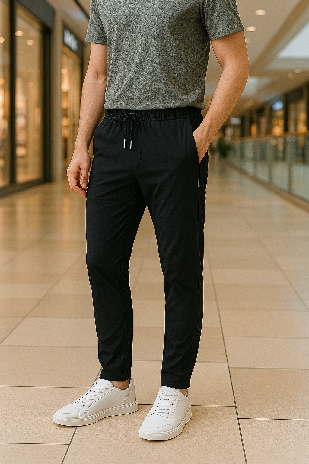 Men's Chino Pants Lightweight Beige - VibreMode