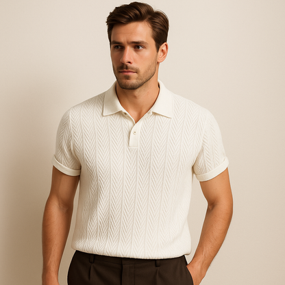 Men's Cotton Polo Shirt Vintage Style