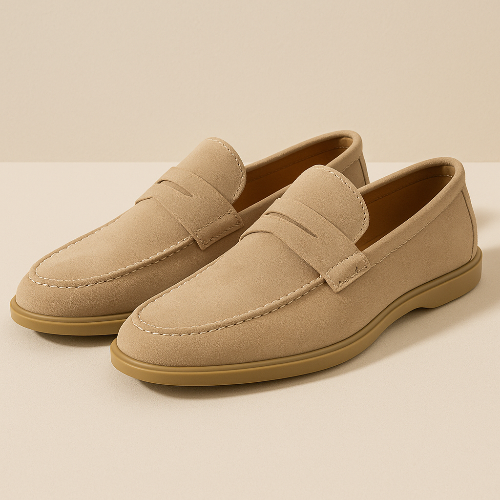Men's Suede Penny Loafers Slip-On Comfort Shoes