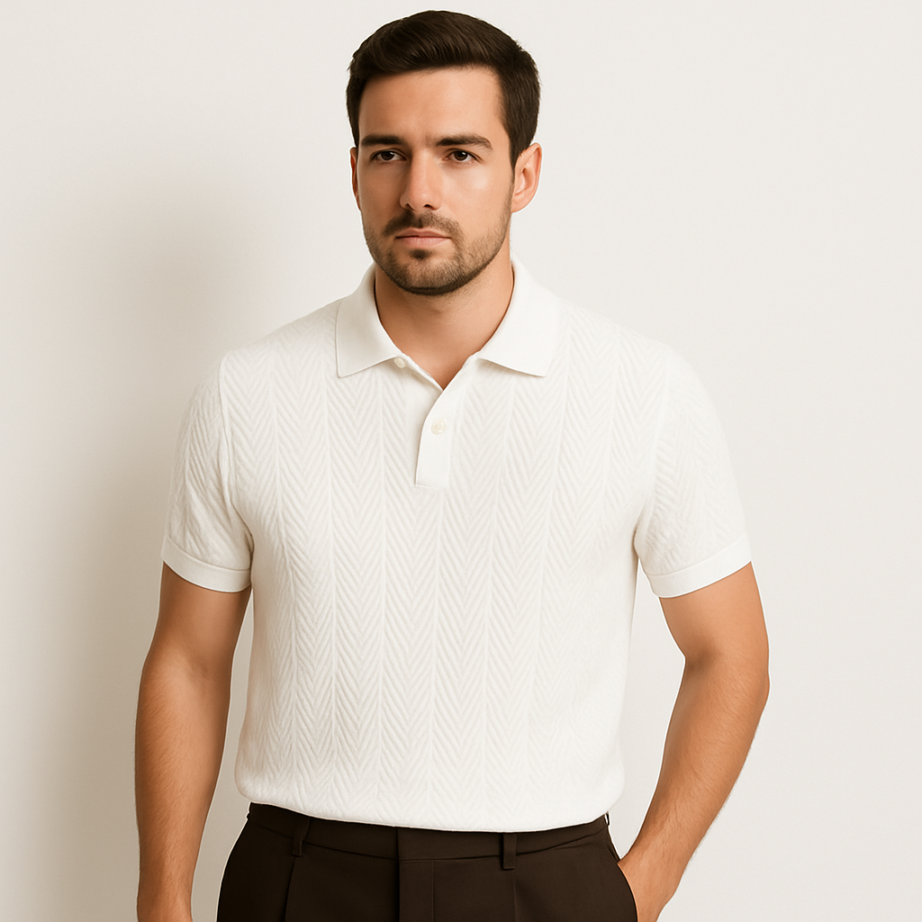 Men's Cotton Polo Shirt Vintage Style
