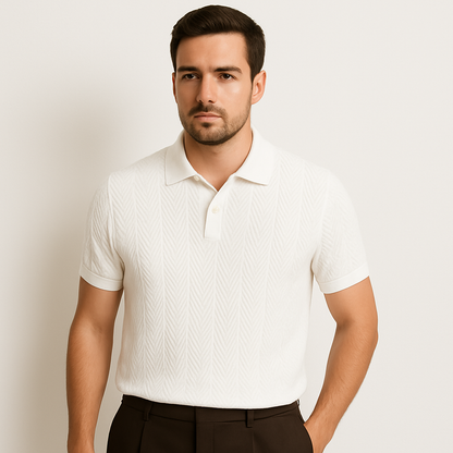 Men's Cotton Polo Shirt Vintage Style