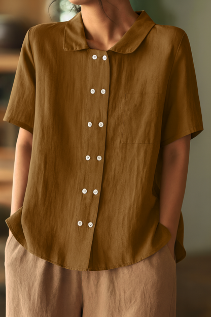 Women's Cotton Linen Blouse Relaxed Fit