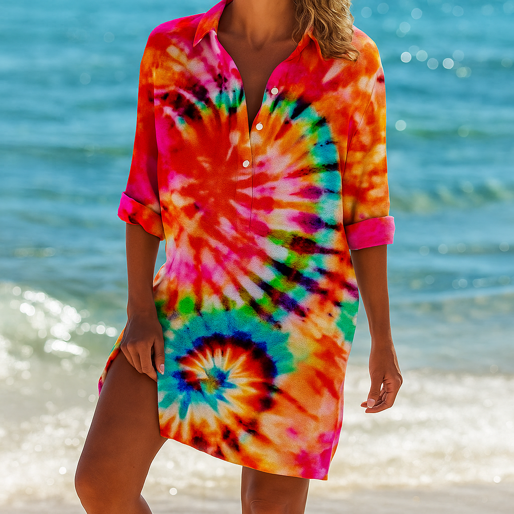 Women's Flowy Short Dress Lightweight Fabric - VibreMode