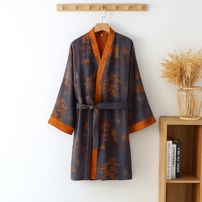 Men's Cotton Kimono Robe Lightweight - VibreMode