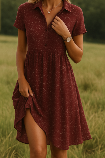 Women's Short Sleeve Shirt Dress