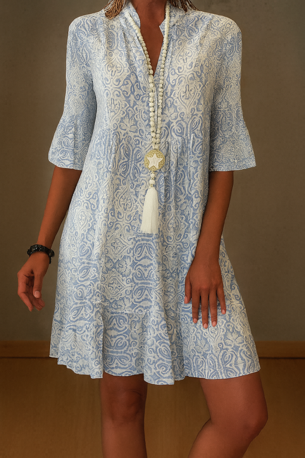 Women's Midi Dress Flowing Summer Style - VibreMode