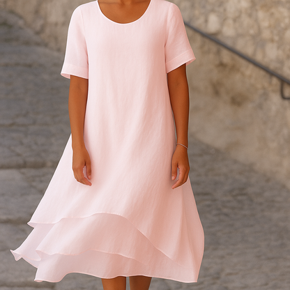 Women's Block Slit Dress Modern Elegance