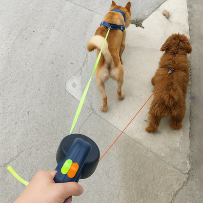 Retractable Dog Leash 360° Rotation Dual Handle - VibreMode