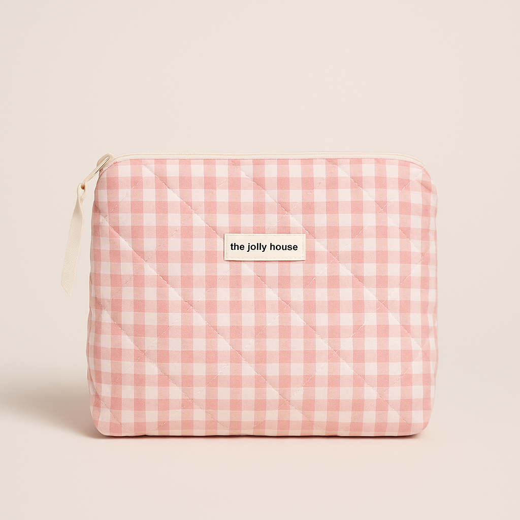 Quilted Plaid Cosmetic Organizer