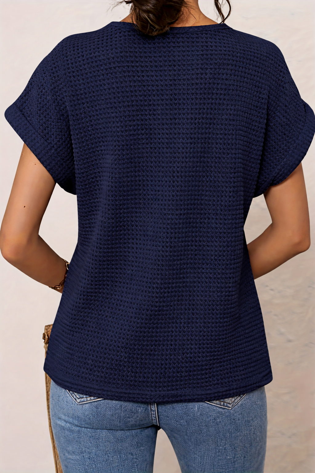Women's Lace Trim Blouse with Round Neck