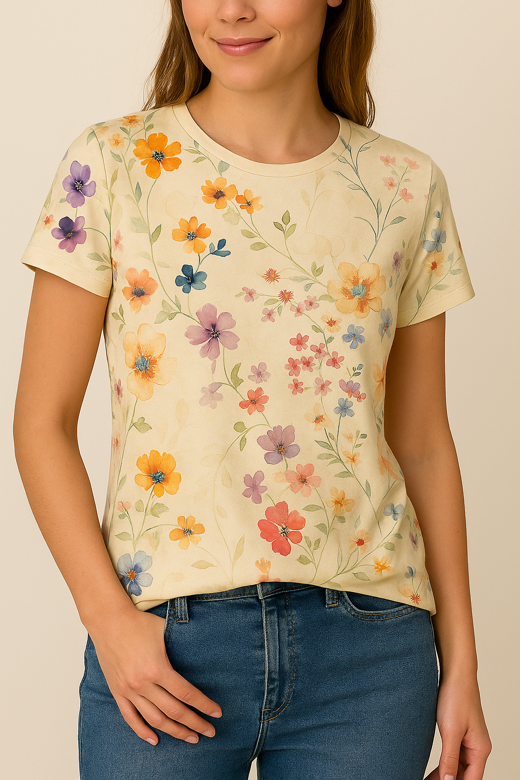 Women's Floral T-Shirt Comfortable Retro Style