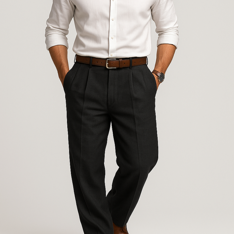 Men's Cotton Linen Casual Trousers Relaxed Fit