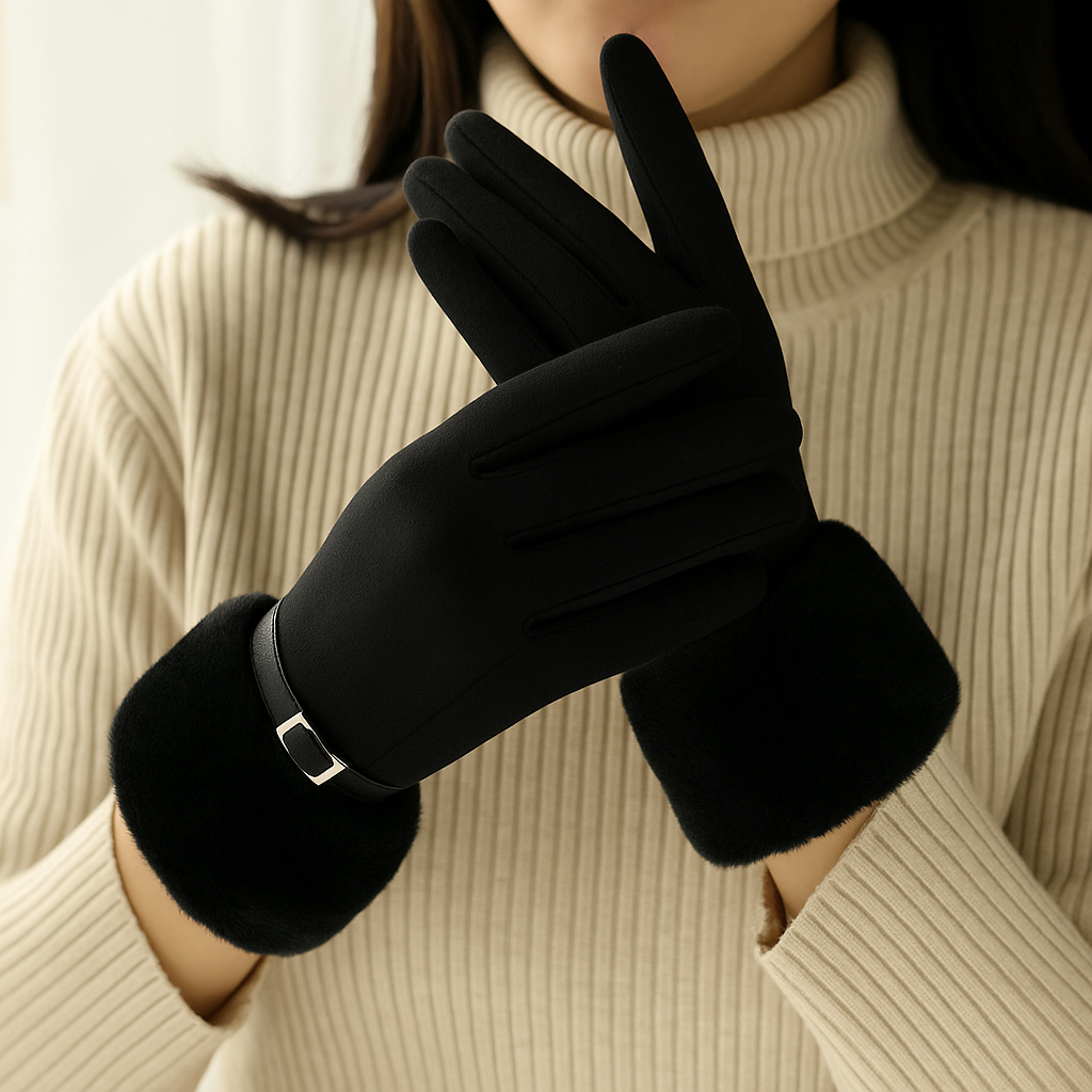 Selvano Women's Faux Suede Plush Gloves - VibreMode