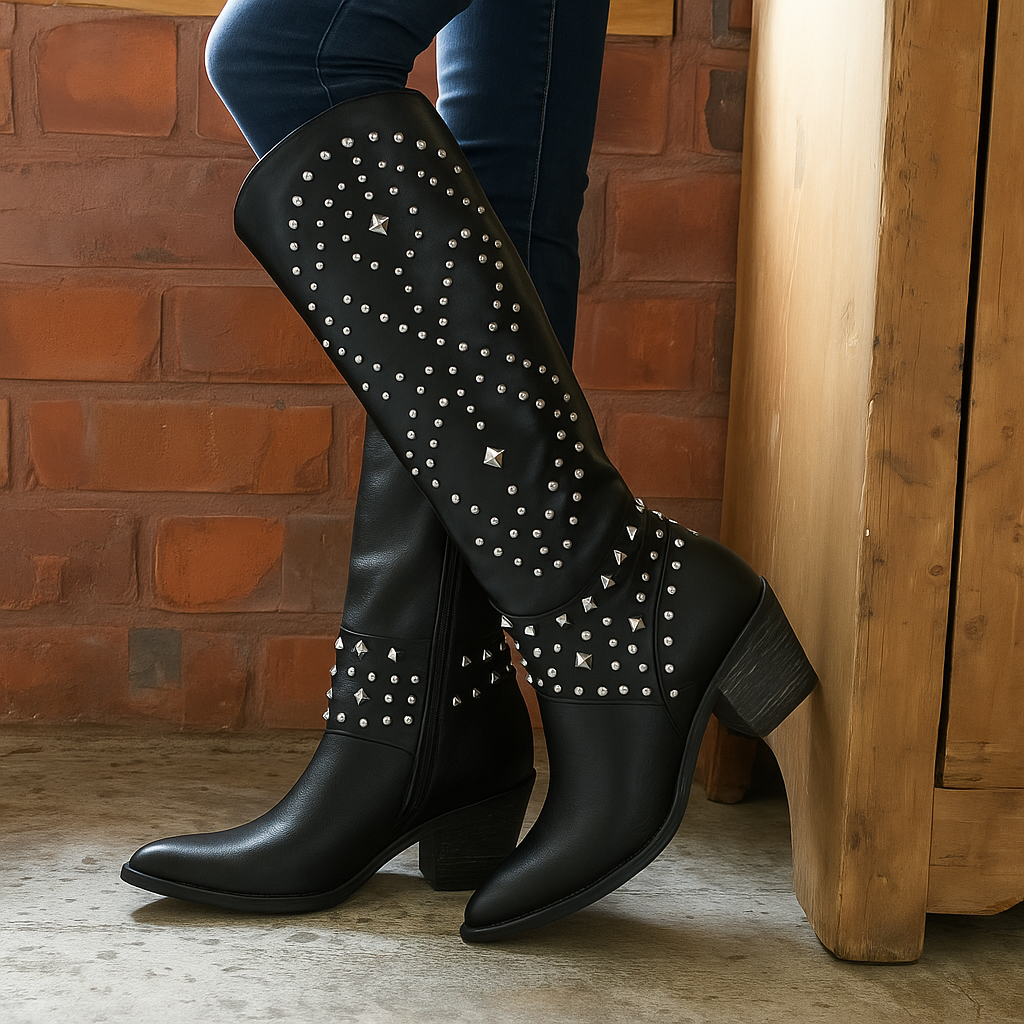 Rugged Cowboy Mid Calf Boots