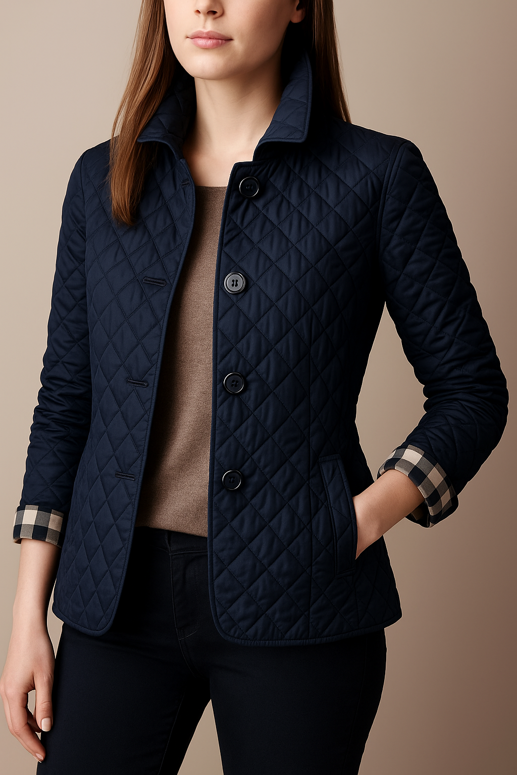Women's Quilted Button Jacket