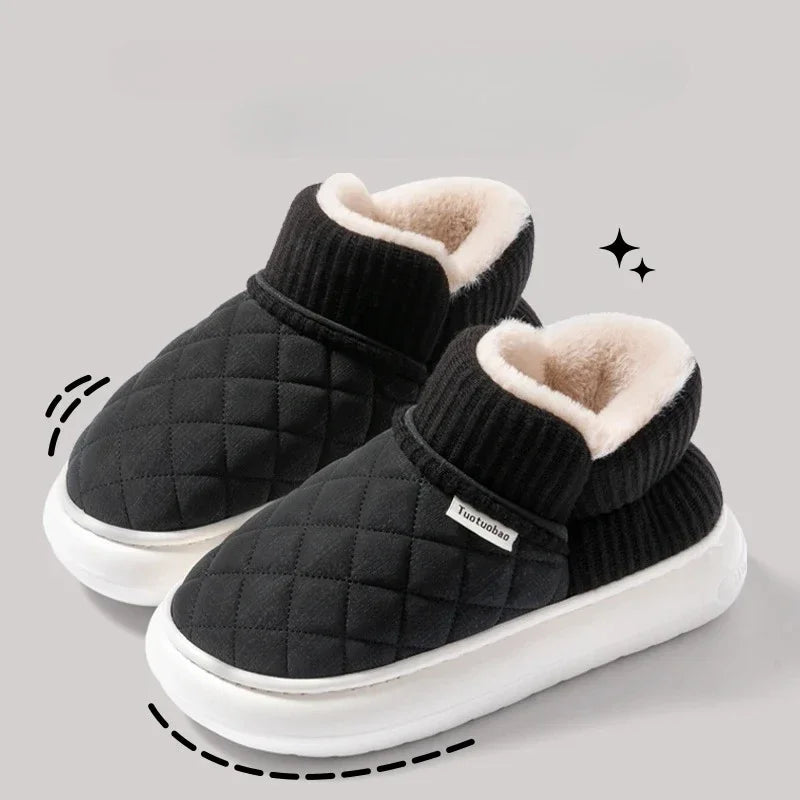 Cozy Fleece Lined Slip On Winter Shoes