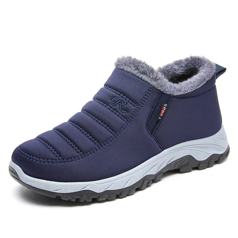 Warm Waterproof Men's Ankle Snow Boots Fur Lined Shoes - VibreMode