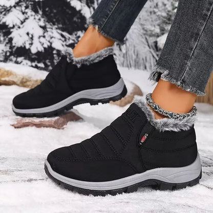 Warm Waterproof Men's Ankle Snow Boots Fur Lined Shoes