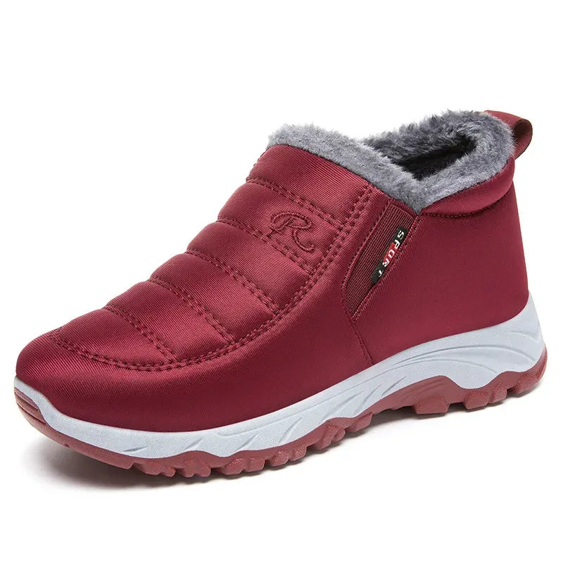 Warm Waterproof Men's Ankle Snow Boots Fur Lined Shoes