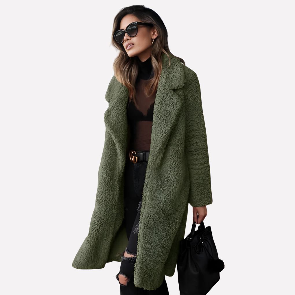 Women's Long Teddy Coat Faux Fur - VibreMode